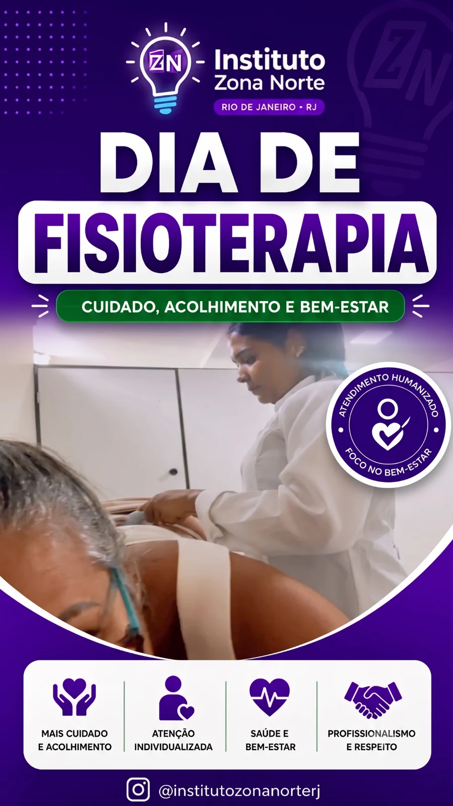 Arte do Dia da Fisioterapia do Instituto Zona Norte